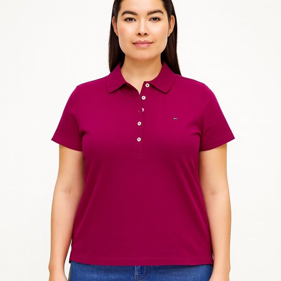Tommy Hilfiger Tops - NWT Tommy Hilfiger Short Sleeve Polo T-Shirt Size Small Purple / Maroon Small